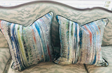 Load image into Gallery viewer, S Harris Brushstroke Abstract Velvet Pillow Covers With Sanderson &amp; Sons Welting- a Pair