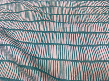 Load image into Gallery viewer, Christopher Farr Cloth Crochet Stitch Linen Handprint Inspired By Raoul Dufy Bright Teal Home Decor Fabric