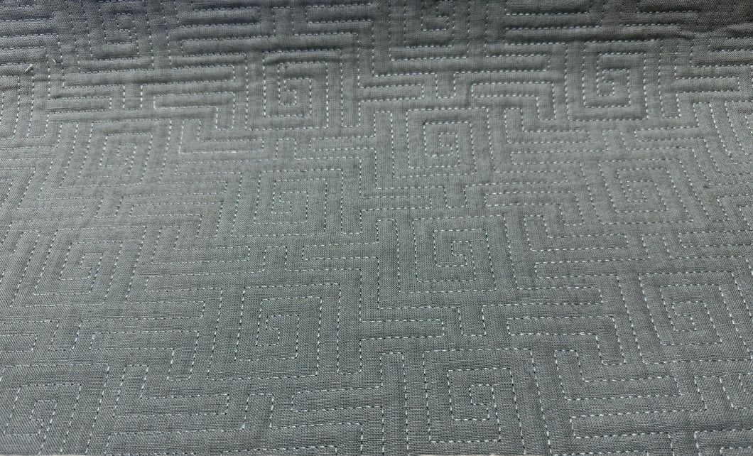 Designer Cotton Blend Matelasse Quilted Seafoam Aqua Geometric Upholstery Fabric