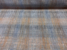 Load image into Gallery viewer, Brentano 4589 Astral Floating Lantern Blue Copper Tweed Plaid  Design Water Stain Resistant Upholstery Drapery Fabric STA 5081
