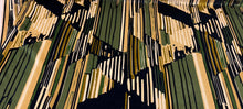 Load image into Gallery viewer, Pierre Frey Palla Tourmaline Dark Green Gold Black Cream Modern Geometric Design Performance Indoor Velvet Upholstery Fabric STA 6376