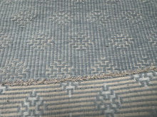 Load image into Gallery viewer, Remnant Thibaut Crete / Powder Blue Woven Geometric  Stain Resistant Performance Upholstery Fabric