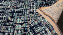 Load image into Gallery viewer, Opuzen Lutero Forest Premium Jacquard Cut Velvet Abstract Grid Pattern Upholstery Fabric STA 6378