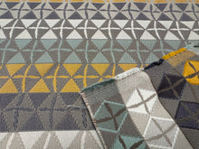 Load image into Gallery viewer, Brentano Pacific Coast Shoreline GeometryPerformance Stain Resistant Gold Aqua Beige Indoor Outdoor Upholstery Fabric