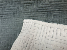 Load image into Gallery viewer, Designer Cotton Blend Matelasse Quilted Seafoam Aqua Geometric Upholstery Fabric