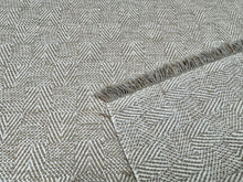 Load image into Gallery viewer, 1.5 Yards Crypton Mills Zig Zag Chevron Pattern Water Resistant Beige Woven Reversible Upholstery Fabric STA 6195