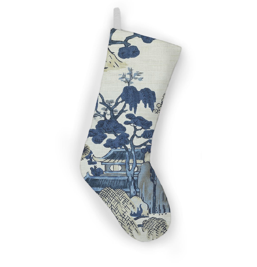 Thibaut Asian Scenic Christmas Stocking
