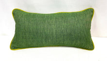 Load image into Gallery viewer, 12” X 24” Williamsburg Colonial Floral Blue Green Oatmeal Linen Lumbar Pillow Cover