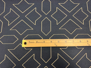 Momentum Alhambra 401 - 51 Midnight Abstract Navy Blue Beige Geometric Stain Resistant Upholstery Fabric