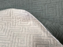 Load image into Gallery viewer, Designer Cotton Blend Matelasse Quilted Seafoam Aqua Geometric Upholstery Fabric