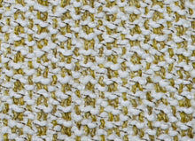 Load image into Gallery viewer, Designer Water Resistant Chartreuse Ivory Textured Boucle Woven Tweed MCM Upholstery Fabric