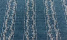 Load image into Gallery viewer, Peter Dunham Textiles Zanzibar Lapis Blue Vertical Ribbon Stripe Pattern Performance Woven Fabric STA 6399