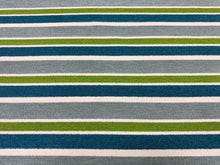 Load image into Gallery viewer, Link Outdoor Beach Comber Turquoise Luxury Texture Horizontal Striped Vibrant Coastal Outdoor Indoor Upholstery Fabric STA 6423