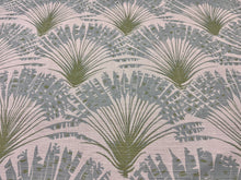 Load image into Gallery viewer, Christopher Farr Cloth
Brisa Aqua By Michael Szell Feather Fan Printed Green Grey Blue Outdoor Water Resistant Upholstery Fabric STA 6432