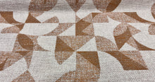Load image into Gallery viewer, Nobilis Kiruna Vanille Ocre Caramel Brown Off White Woven Abstract Geometric Graphic Painting Texture Fabric STA 6446