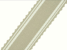 Load image into Gallery viewer, 2 1/8&quot; Wide Beige Grey Stripe Drapery Tape Trim