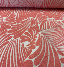 Load image into Gallery viewer, Valley Forge Fingers By Florence Broadhurst Roseberry Iconic Lotus Japanese Floral Design Dramatic Scale Water Stain Resistant Woven Upholstery Fabric