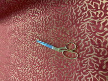 Load image into Gallery viewer, Brentano Coral Pattern Tropical Upholstery Drapery Fabric Gold Metallic Red