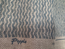 Load image into Gallery viewer, English Fermoie Popple Sky Blue Hand Drawn Line Printed Small Scale Watery Wavy Stripe Pattern Upholstery Linen STA 6337