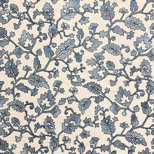 Load image into Gallery viewer, Blue White Floral Geometric Embroidered Upholstery Fabric MGF
