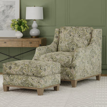 Load image into Gallery viewer, Olive Green Lime Taupe Floral Paisley Upholstery Drapery Fabric / Willow