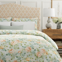 Load image into Gallery viewer, Cotton Antique Aqua Red Beige Teal Green Floral Chintz Upholstery Drapery Fabric