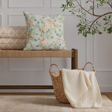 Load image into Gallery viewer, Cotton Antique Aqua Red Beige Teal Green Floral Chintz Upholstery Drapery Fabric