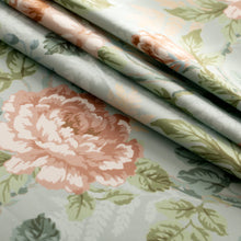 Load image into Gallery viewer, Cotton Antique Aqua Red Beige Teal Green Floral Chintz Upholstery Drapery Fabric