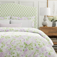 Load image into Gallery viewer, Cotton Ivory Purple Blue Green Floral Chintz Upholstery Drapery Fabric