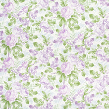 Load image into Gallery viewer, Cotton Ivory Purple Blue Green Floral Chintz Upholstery Drapery Fabric