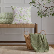 Load image into Gallery viewer, Cotton Ivory Purple Blue Green Floral Chintz Upholstery Drapery Fabric