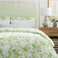 Load image into Gallery viewer, Cotton Ivory Aqua Blue Green Floral Chintz Upholstery Drapery Fabric