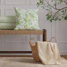 Load image into Gallery viewer, Cotton Ivory Aqua Blue Green Floral Chintz Upholstery Drapery Fabric