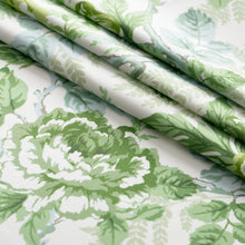 Load image into Gallery viewer, Cotton Ivory Aqua Blue Green Floral Chintz Upholstery Drapery Fabric