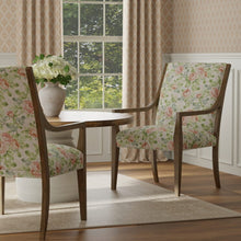 Load image into Gallery viewer, Cotton Ivory Coral Pink Green Lilac Floral Chintz Upholstery Drapery Fabric / Primrose