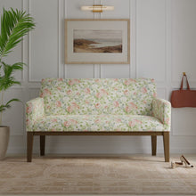 Load image into Gallery viewer, Cotton Ivory Coral Pink Green Lilac Floral Chintz Upholstery Drapery Fabric / Primrose