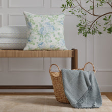Load image into Gallery viewer, Cotton Ivory Aqua Blue Green Floral Chintz Upholstery Drapery Fabric