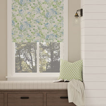 Load image into Gallery viewer, Cotton Ivory Aqua Blue Green Floral Chintz Upholstery Drapery Fabric