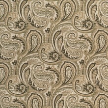 Load image into Gallery viewer, Beige Olive Green Paisley Upholstery Fabric / Garden