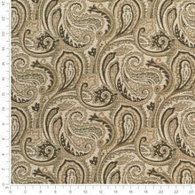 Load image into Gallery viewer, Beige Olive Green Paisley Upholstery Fabric / Garden