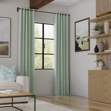 Load image into Gallery viewer, Cotton Ivory Aqua Blue Green Medallion Upholstery Drapery Fabric