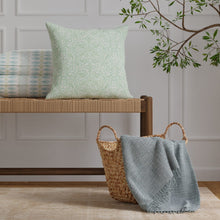 Load image into Gallery viewer, Cotton Ivory Aqua Blue Green Medallion Upholstery Drapery Fabric