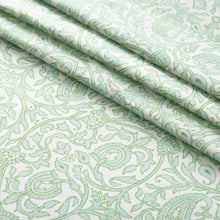 Load image into Gallery viewer, Cotton Ivory Aqua Blue Green Medallion Upholstery Drapery Fabric
