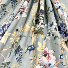 Load image into Gallery viewer, Teal Navy Blue green Burgundy Red Floral Upholstery Drapery Fabric MGF