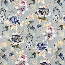 Load image into Gallery viewer, Teal Navy Blue green Burgundy Red Floral Upholstery Drapery Fabric MGF