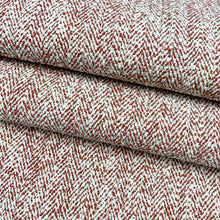 Load image into Gallery viewer, Red Cream Herringbone MCM Tweed Upholstery Fabric MGF