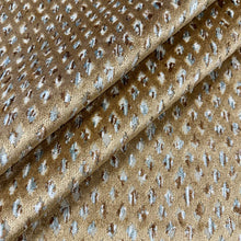 Load image into Gallery viewer, Caramel Brown Seafoam Aqua Animal Pattern Cut Velvet Upholstery Fabric MGF