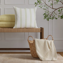 Load image into Gallery viewer, InsideOut Indoor Outdoor Performance Chartreuse Green Seafoam White Stripe Upholstery Fabric