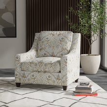 Load image into Gallery viewer, Off White Grey Mustard Brown Blue Floral Bird Print Upholstery Drapery Fabric