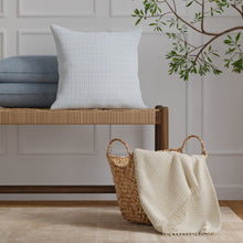 Load image into Gallery viewer, InsideOut Indoor Outdoor Performance Sky Navy Blue Cream Stripe Upholstery Fabric